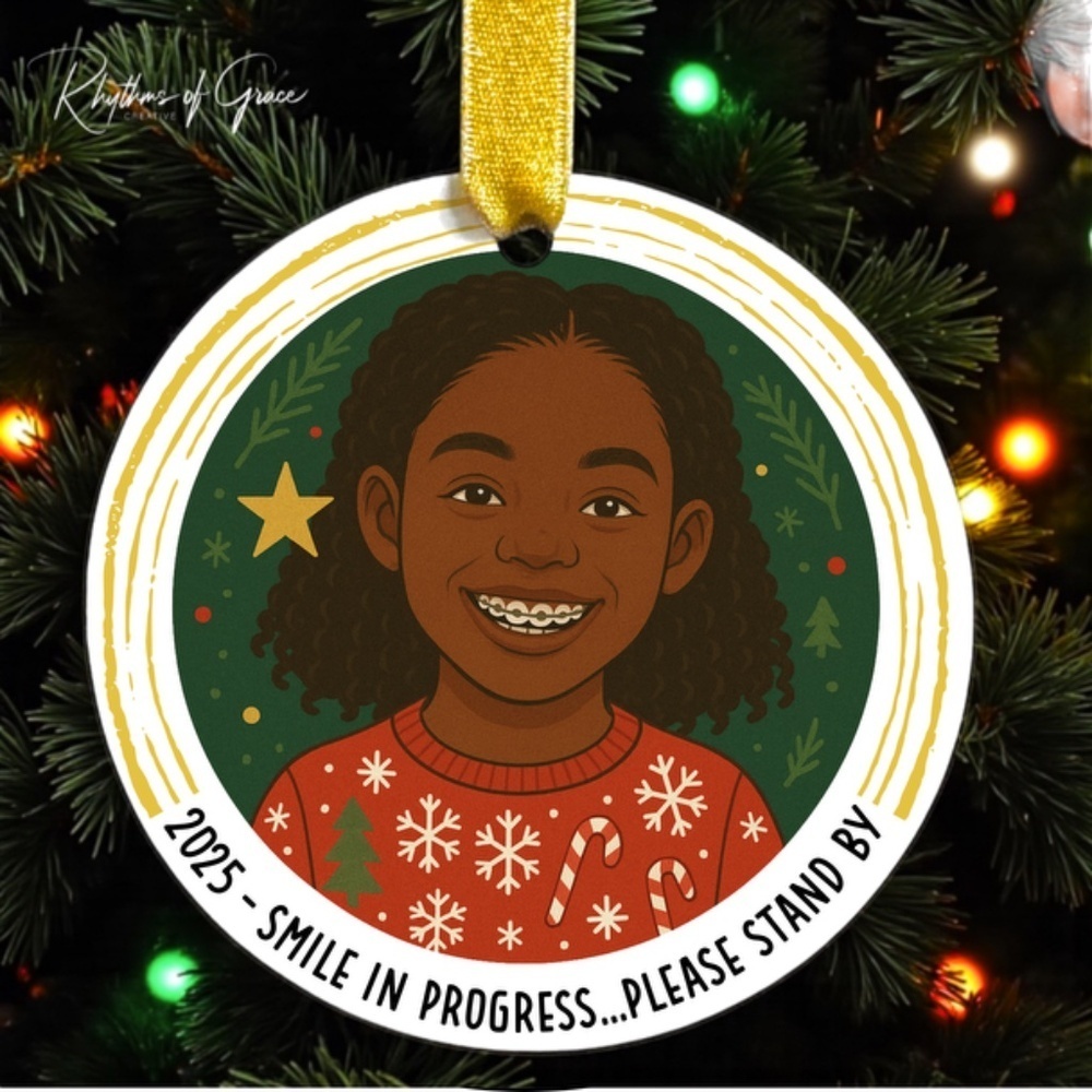 “I Got Braces!” Personalized Christmas Ornament – Celebrate Their Smile Glow-Up! - Picture 3 of 5